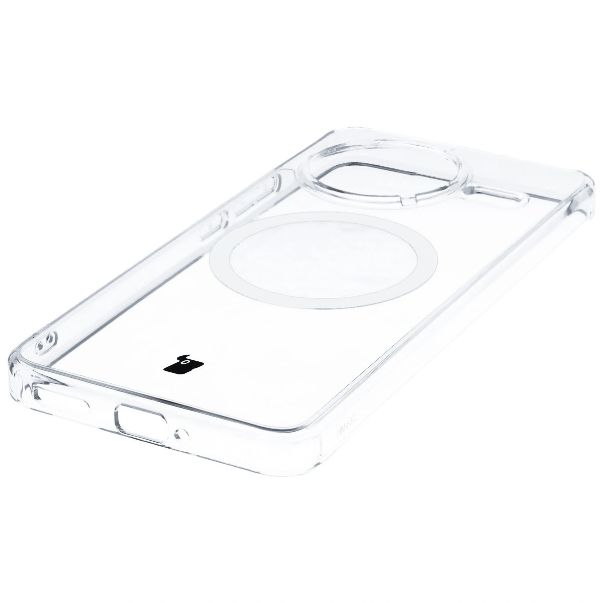 Zintegrowane przyciski, wycięcia i hybrydowy materiał w etui Bizon Case CrystalO do Xiaomi POCO F7 Pro
